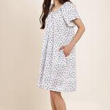 Forget Me Not Cap Sleeve Nightdress Blue Print