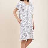 Forget Me Not Cap Sleeve Nightdress Blue Print