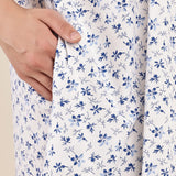 Forget Me Not Cap Sleeve Nightdress Blue Print