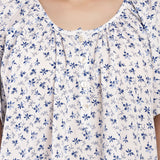 Forget Me Not Cap Sleeve Nightdress Blue Print