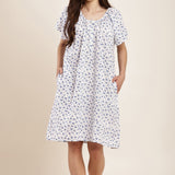 Forget Me Not Cap Sleeve Nightdress Blue Print