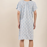 Coastal Mosiac Cap Sleeve Nightdress Drift Blue