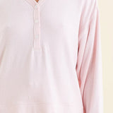 Amira Feather Soft Henley PJ Set Papinelle Pink/Teal