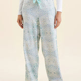 Amira Feather Soft Henley PJ Set Papinelle Pink/Teal