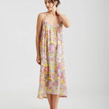 Ella Cotton Sateen Strappy Maxi Nightie Lemon Zest