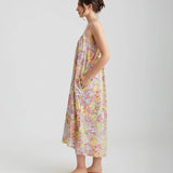 Ella Cotton Sateen Strappy Maxi Nightie Lemon Zest