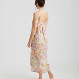 Ella Cotton Sateen Strappy Maxi Nightie Lemon Zest