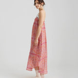Ines Silk/Cotton Lace Front Maxi Nightie French Rose