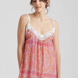 Ines Silk/Cotton Lace Front Maxi Nightie French Rose