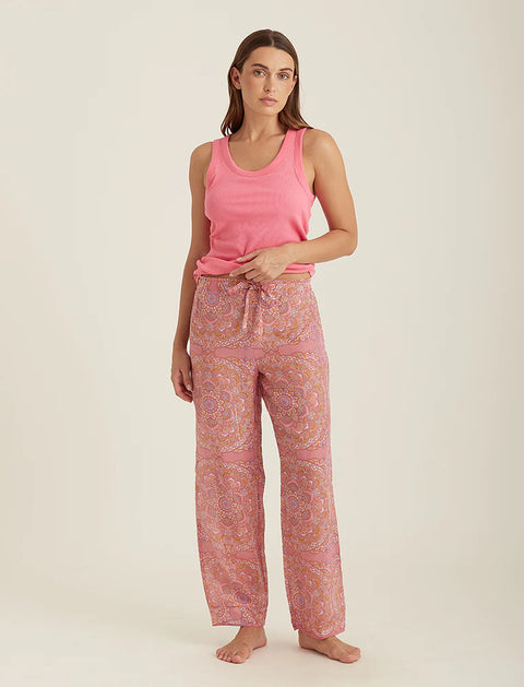 Ines Relaxed Silk/Cotton Pant French Rose