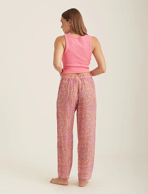 Ines Relaxed Silk/Cotton Pant French Rose