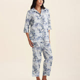 Toile De Jouy Crop PJ Set French Blue