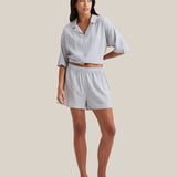 Sabine Seersucker Stripe Boxer PJ Set French Blue