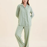 Super Soft Brushed Cotton PJ Set Winter Green