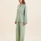 Super Soft Brushed Cotton PJ Set Winter Green