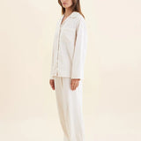 Super Soft Brushed Herringbone PJ Set Oatmeal