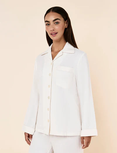 Super Soft Brushed Herringbone PJ Ecru