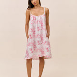 Toile De Jouy Strappy Nightie Pink Lemonade