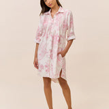 Coco Pleat Front Nightshirt Ecru