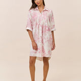 Coco Pleat Front Nightshirt Ecru