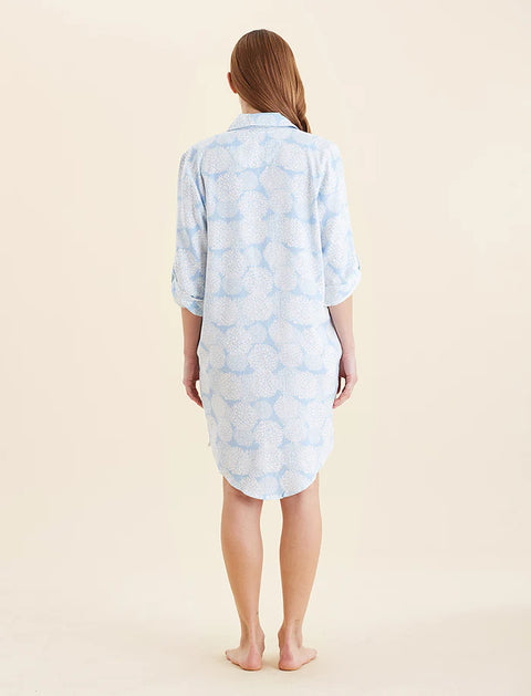 Snowball Cosy Pleat Front Nightshirt Winter Blue