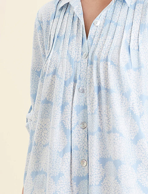Snowball Cosy Pleat Front Nightshirt Winter Blue