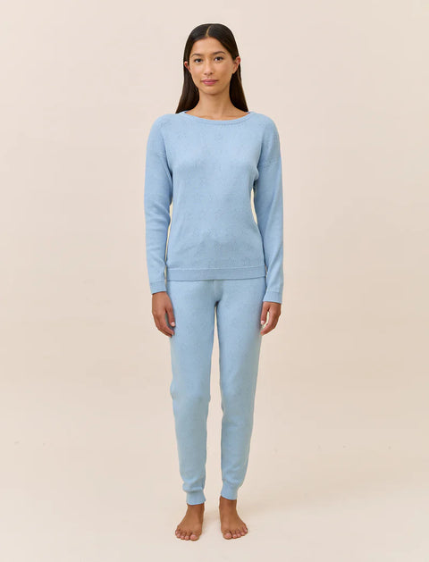 Cosy Pointelle LS Top and Jogger Winter Blue