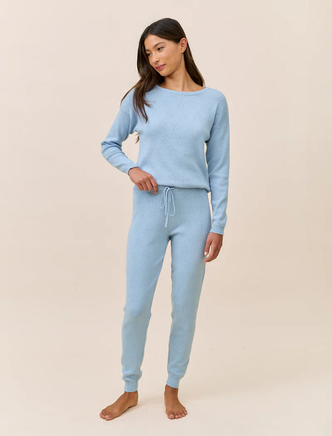 Cosy Pointelle LS Top and Jogger Winter Blue