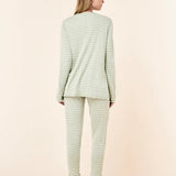 Pia Top & Jogger Set Fern Green/Ecru Stripe