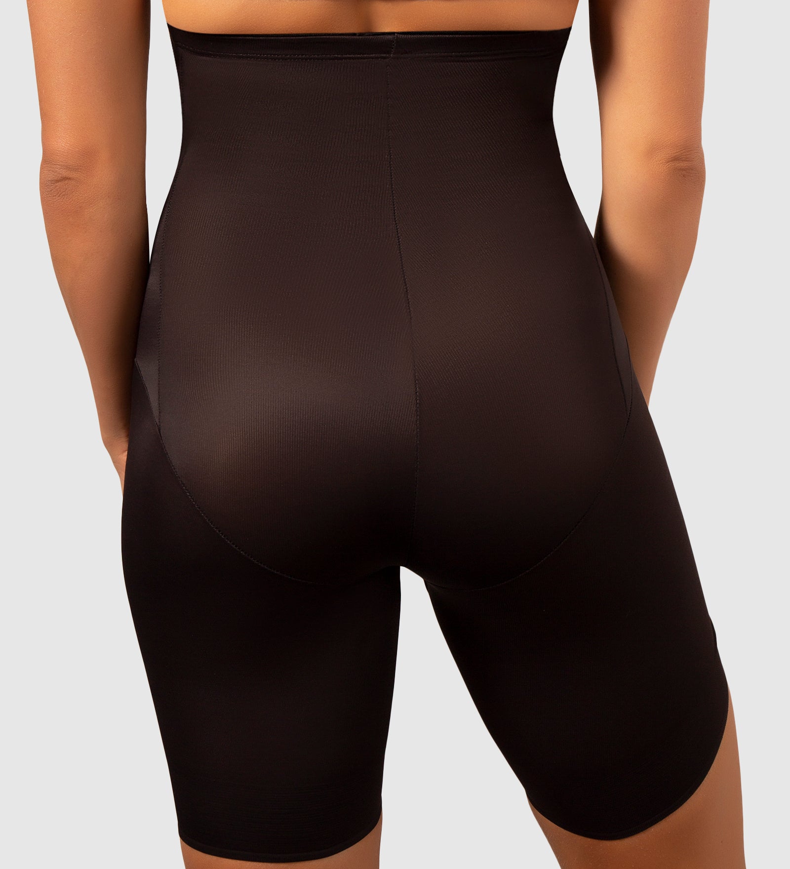 Miracle Suit High Waist Shapewear with long leg in black colour in close up back view
