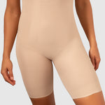 Miracle Suit High Waist Shapewear with long leg in nude colour in close up