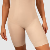 Miracle Suit High Waist Shapewear with long leg in nude colour in close up