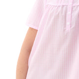 Pink Checks Shortsleeve Poly/Cotton Nightie