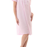 Pink Checks Shortsleeve Poly/Cotton Nightie