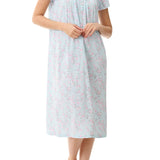 Victoria Shortsleeve Mid Length Nightie Mint