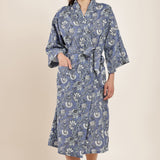Indigo Bloom Kimono Riviera Print