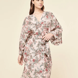 Layla Lace Kimono Midi Robe Pink