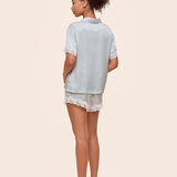Annabelle Satin Lace Boxer PJ Set Sage