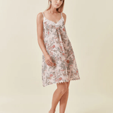 Layla Lace Front Midi Nightie Pink