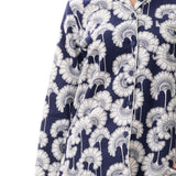 Japanese Floral Flannelette PJ Set Navy