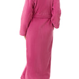 Dimple Fleece Long Wrap Robe Rose