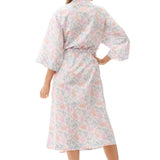 Pia Cotton Mid Wrap Gown Lilac/Lagoon