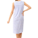 Bonnie Cotton Knit Sleeveless Short Nightie Blue