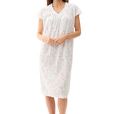 Briar Poly/Cotton Knit Cap Sleeve Nightie White