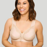 Front Close Cotton Posture Support Bra Damask Nude