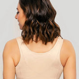 Front Close Cotton Posture Support Bra Damask Nude