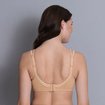 Back view of Anita Jana Support Bra Deep Sand, displaying three-position fastening and jersey stretch back, available at The Foundation.