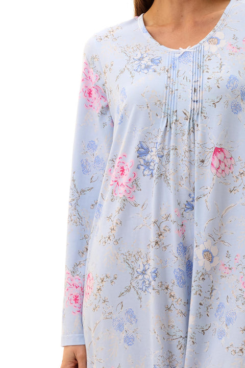 Larissa Cotton/Bamboo Knit Nightie Blue