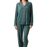 LE Slinky Knit Modal Revere PJ Set Moss
