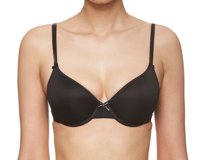 The Foundation’s Chantelle Basic Invisible Memory Bra in Black—featuring a smooth, moulded cup for everyday support.